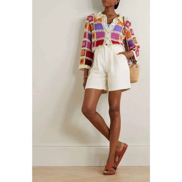 Farm Rio Crochet Granny Square Knit Cardigan Sweater Colorful XS Jumper - Picture 1 of 13